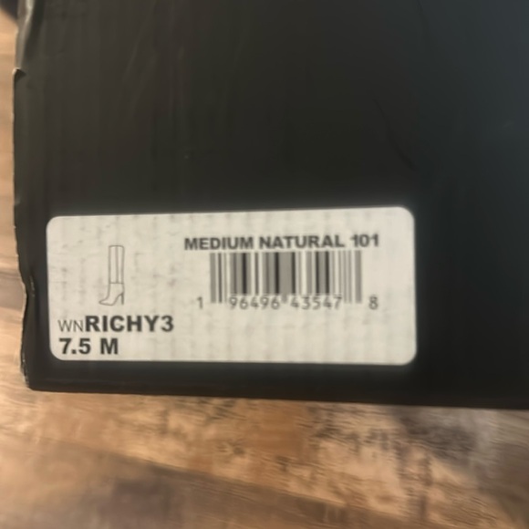 NINE WEST RICHY3 HEELED BOOTS: MEDIUM NATURAL: NEW IN BOX: SIZE 7.5 - Picture 5 of 5